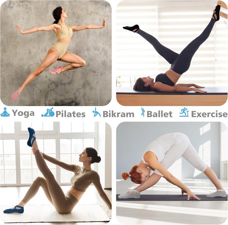 BKP Yoga Socks for Women,Pilates Socks Non Slip Grip Socks Suitable for Ballet,Plasticity,Dance,Home,Training - Image 4